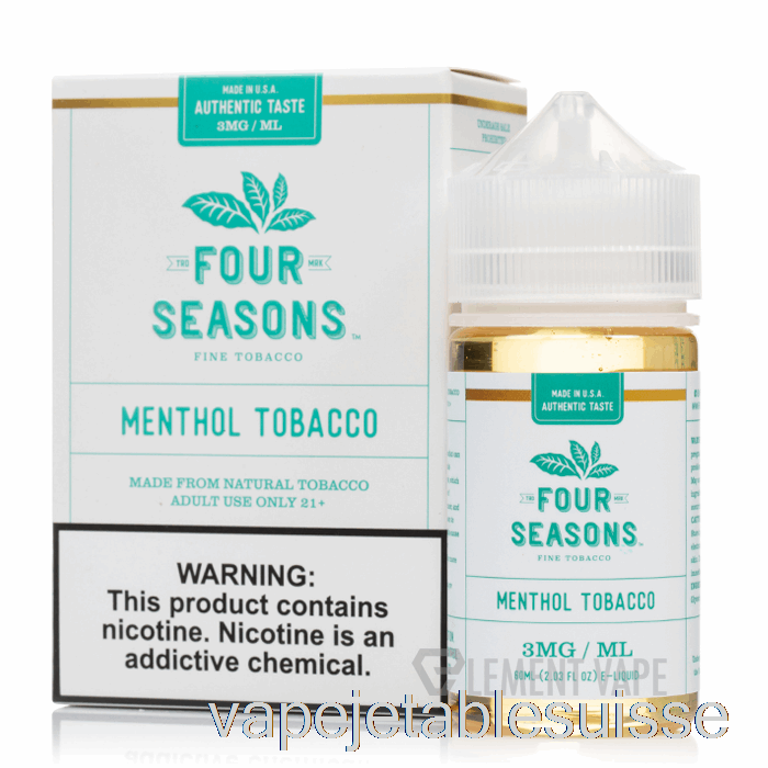 Vape Suisse Tabac Mentholé - Quatre Saisons - 60ml 6mg